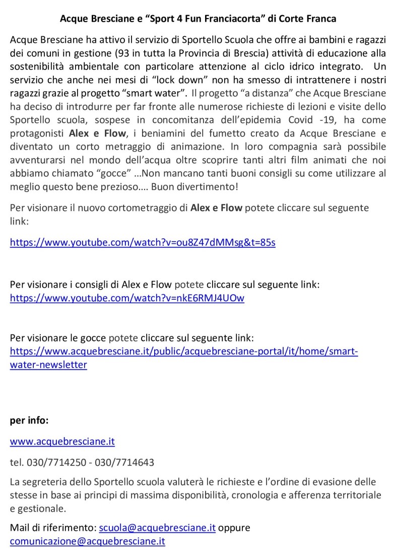 Progetto acque bresciane